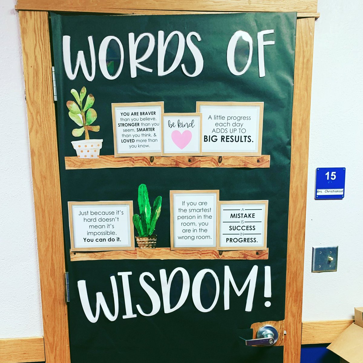 ChristiansonMrs's tweet photo. I’m sharing #wordsofwisdom as my students prepare to enter the halls since Covid shuts us down in March! #BisonStrong #NIBison https://t.co/AQJoOmn6IL
