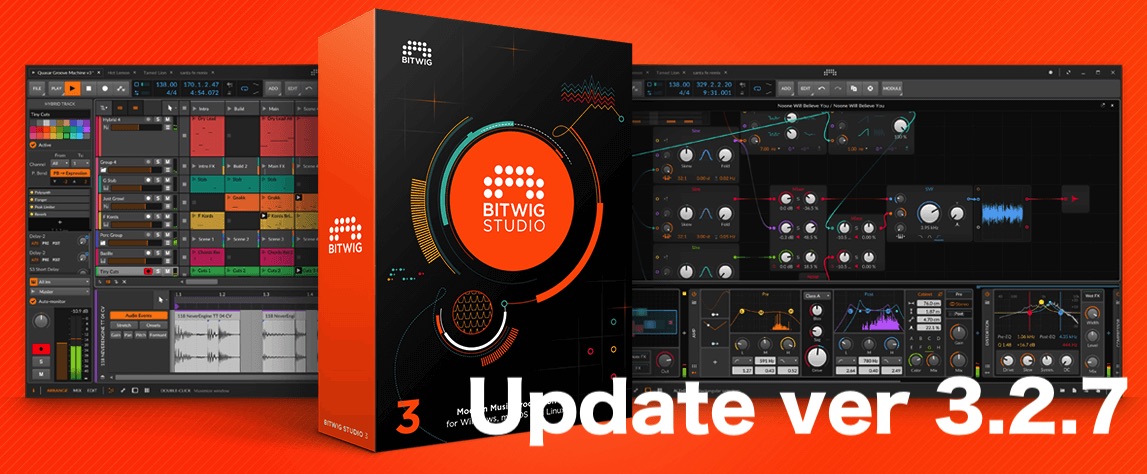 dirigentjp's tweet photo. 【更新:Bitwig Studio3】
ver 3.2.7が公開されています。
ご利用の方は、アプリケーション起動時のダイアログより、ダウンロード/インストールくださいませ。
https://t.co/97r9n5Z6Zt
#bitwig #bws3 https://t.co/BMJ5G4HsLI