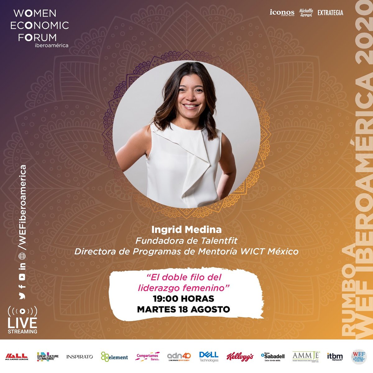 "𝐄𝐋 𝐃𝐎𝐁𝐋𝐄 𝐅𝐈𝐋𝐎 𝐃𝐄𝐋 𝐋𝐈𝐃𝐄𝐑𝐀𝐙𝐆𝐎 𝐅𝐄𝐌𝐄𝐍𝐈𝐍𝐎" Mañana tendremos 𝐰𝐞𝐛𝐢𝐧𝐚𝐫 con Ingrid Medina, fundadora de #Talentfit. Te esperamos a las 𝟕:𝟎𝟎 𝐩.𝐦. 
Esteremos en vivo🔴 a través de todas nuestras redes sociales.