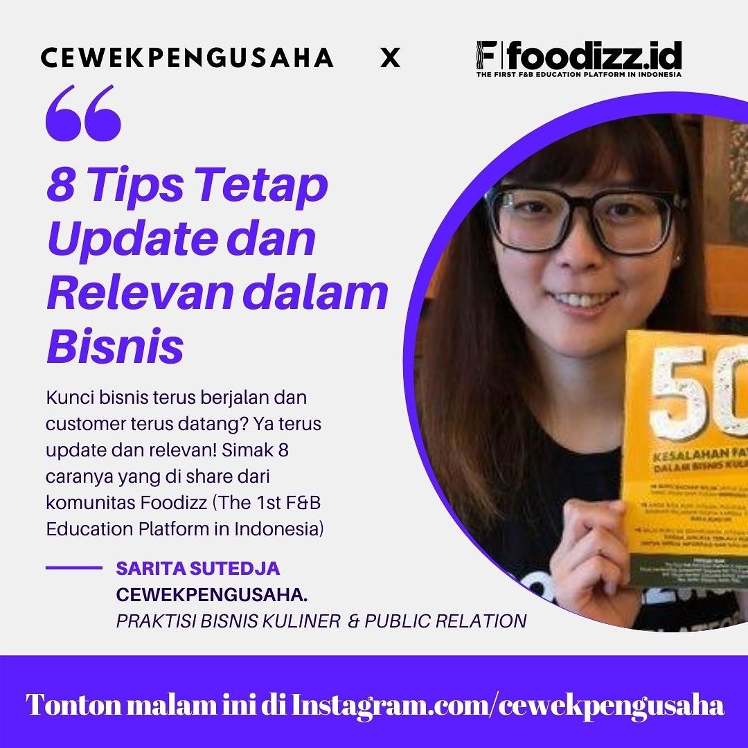 Pastikan bisnis mu terus relevan! Free Ilmu yg ga boleh dilewatkan malam ini nih. Follow instagram.com/cewekpengusaha