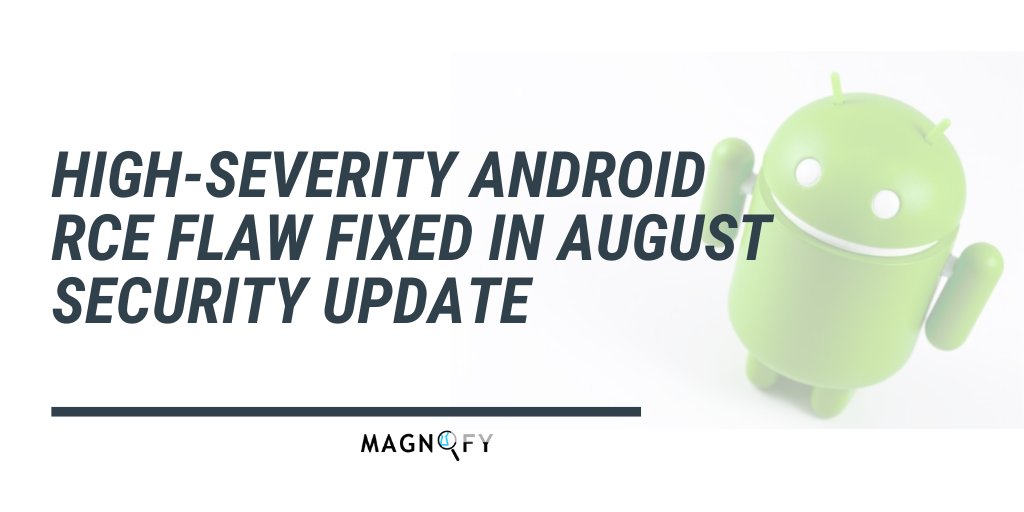 SecrutinyLtd's tweet image. Google patches high-severity and critical flaws linked to 54 #CVEs in this month's Android security bulletin. secru.it/2CDERsY #AndroidVulnerability