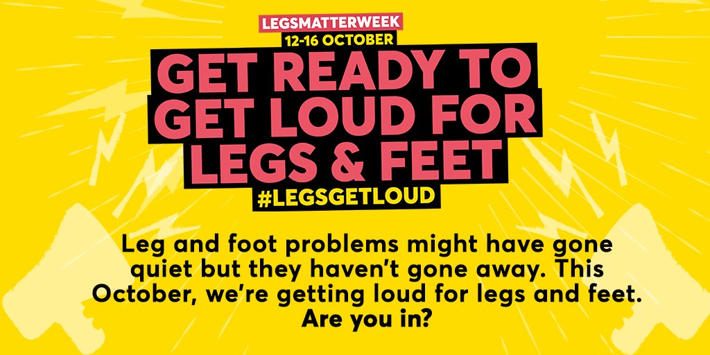 LegsMatter's tweet photo. Leg and foot problems might have gone quiet but they haven’t gone away. This October, we’re getting loud for legs and feet. Are you in? https://t.co/cGezjSqDr8