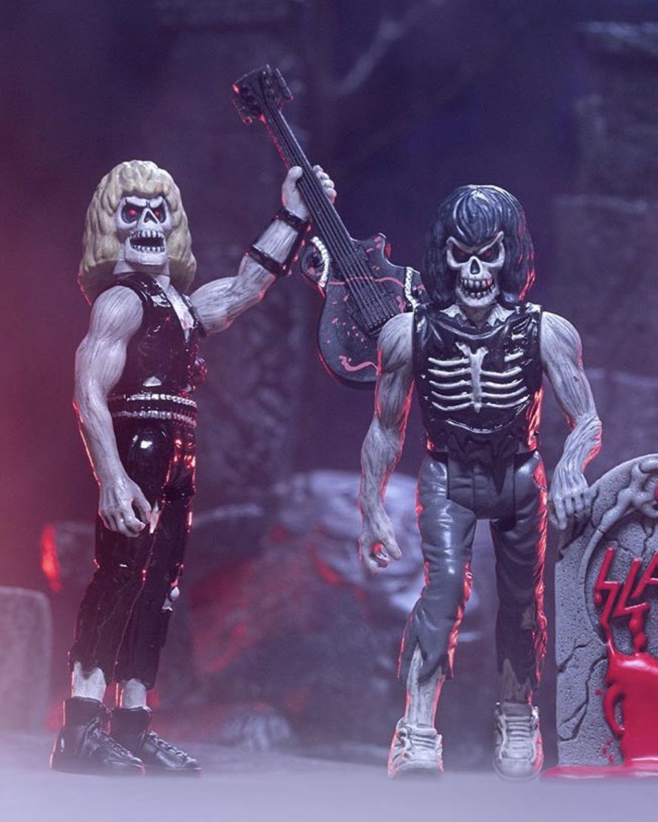 Emerging this Wednesday 8/19 – SLAAAYEER! The collaboration of Super7 with heavy metal legends @slayerbandofficial continues with the Live Undead 3-Pack! 🤘 #collectxdestroy #collector #collection #toys #slaaayeer #slayerband #slayer #liveundead #reactionfigures #super7