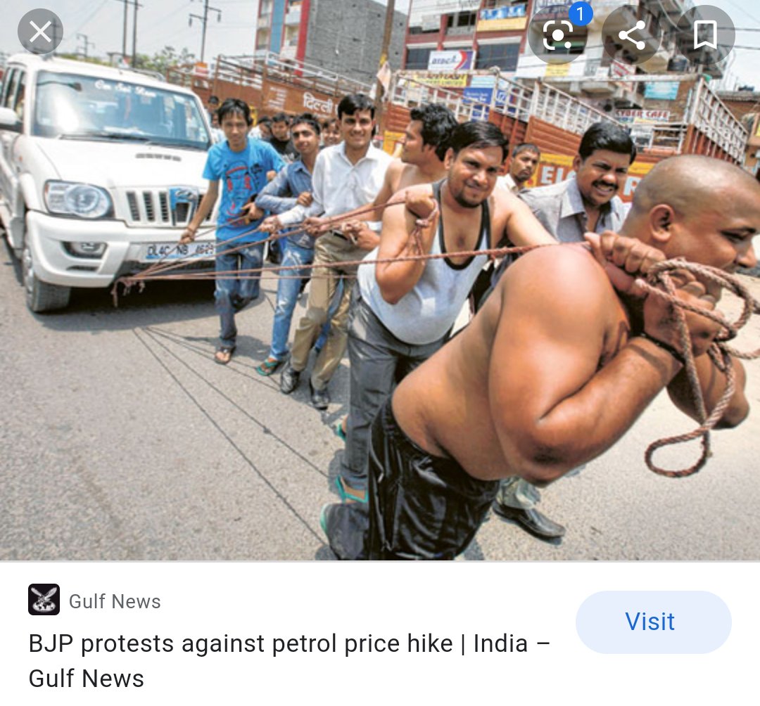 IamSubhash242's tweet photo. In 2013 when #Crude was $97.0 the petrol price was Rs76.0

Today when #crude is $37.0, the #Petrolprice is Rs85.72
In 2013, #BJP pulled bullocks cart &amp; Scooter on lorry when price was increased. Today #Bhakts have no complaints. On the same logic, is it a failure of #NDA Govt? https://t.co/ZPshsKQRPm