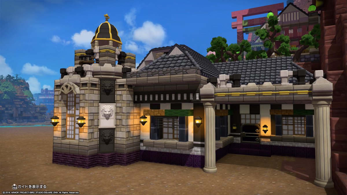 tsuncom_builder's tweet photo. 鬼滅＊伊黒小芭内の交番

縁結び神社の麓にあります。(併せて松の木で少し緑化も。)

車庫っぽいスペースを設けたのでパトカー置くかバイクにするか...
そのうち何かやります( ᐛ👐)ﾊﾟｱ

#DQB2 https://t.co/UBrPBJxPx4