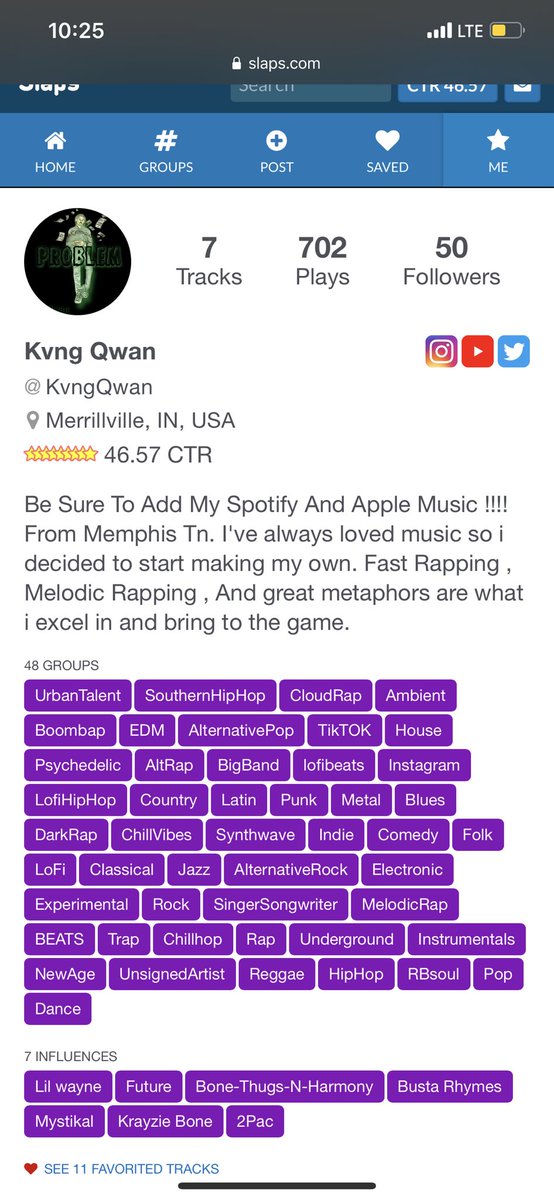 KvngQwan's tweet photo. I swear if your a musical artist you need to sign up for #slap.com https://t.co/VNslUUjHqP I’ve only had this 4 days ! They helping my Spotify grow and I’ve already been asked for features and producer have given me free beats ! #distrokid #Spotify #kvngqwan https://t.co/K6H6SejuFk
