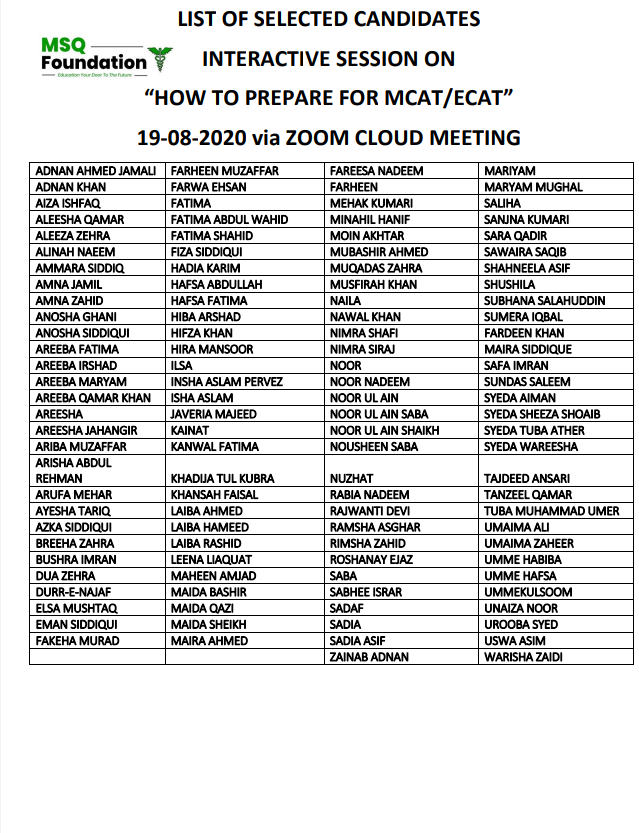 DrLectures's tweet image. List announced for selected participants. 

#MCAT #ecat #engineering #Medical #onlineeducation