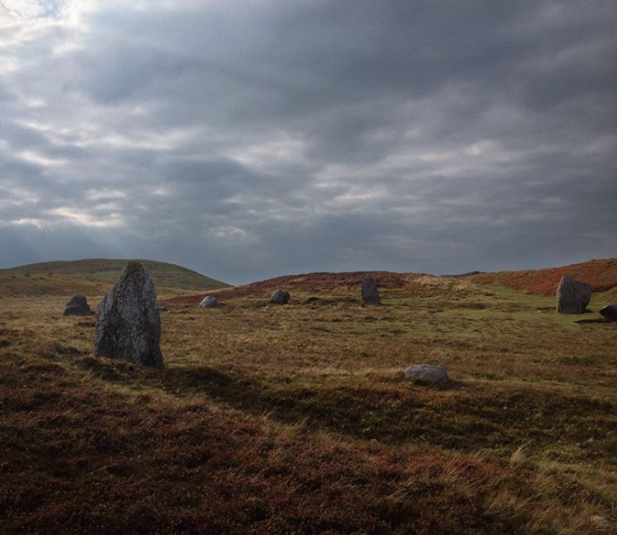 the Druid's Circle, in Penmaenmawr. In fact predates the druids by millennia. an urn containing the remains of a cremated child was found in the center, and another was found near the edge. this is where my horse skull comes from!