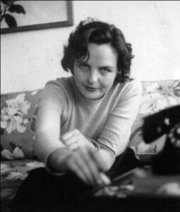 Women writers looking bored and holding a cigarette, part 81 in a series: Jessica Mitford