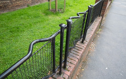 At the end of the war, there were a huge stockpile of these stretchers left.At the beginning of the war, railings around London had been taken to produce ammunitions. These stretchers were then used as replacement fences, particularly in South East & East London