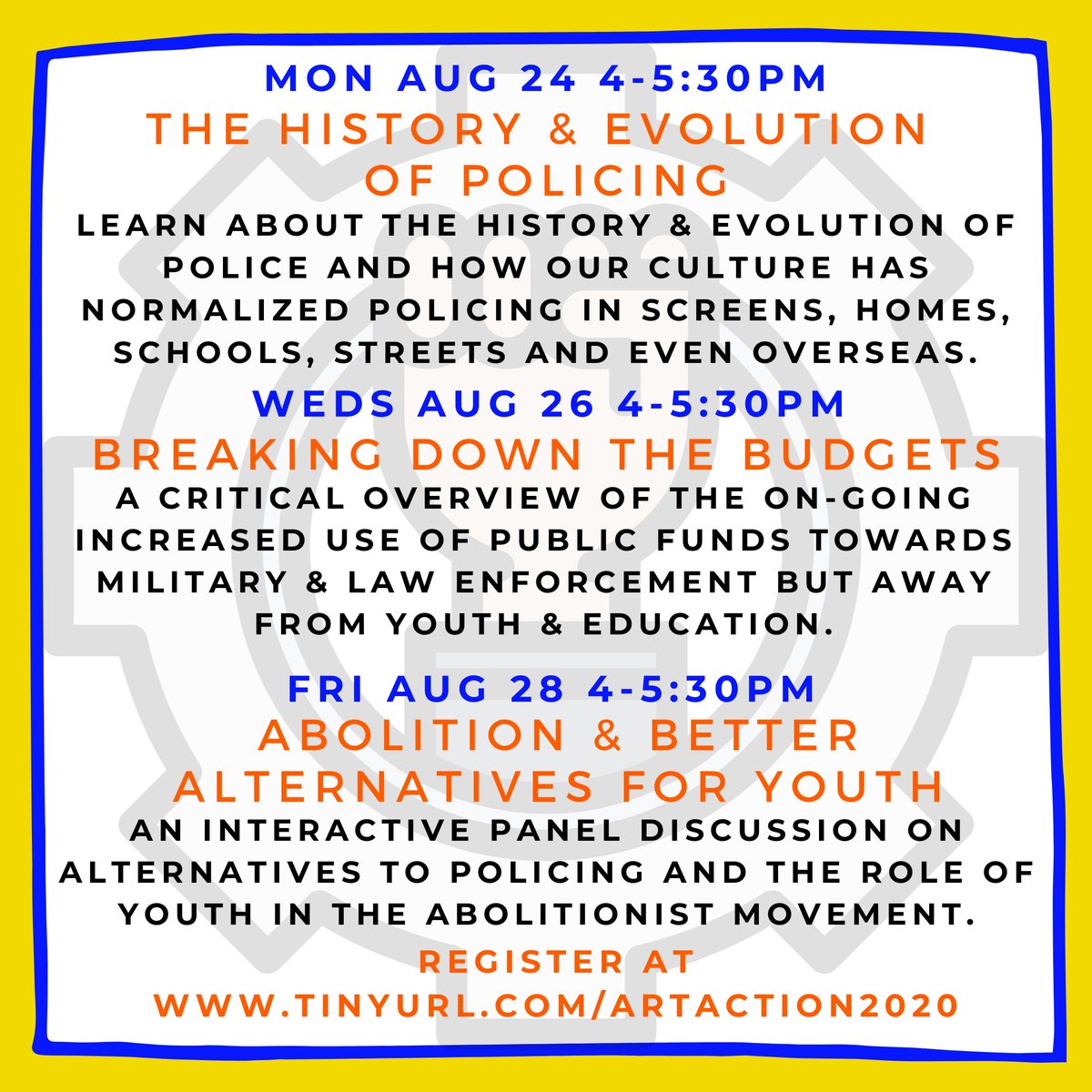 CURYJ's tweet photo. Art &amp; Action Solidarity Circles is going down August 24, 26 &amp; 28th! CURYJ young leaders Cristina Flores &amp; Xochtil Larios will be on a panel about Abolition in the Bay: Alternatives to Juvenile Detention. This is a free online event. Register: https://t.co/oB8MsaNBiY
@baypeace510 https://t.co/mqKkS4gMWz