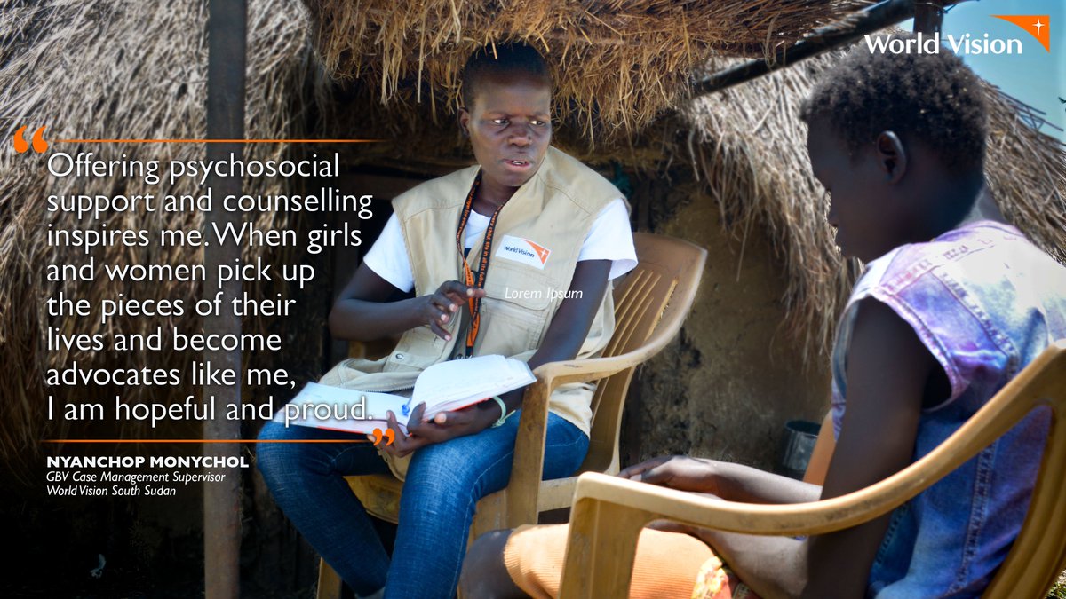WVSouthSudan's tweet photo. #WHD2020: Nyanchop grew up in a refugee camp in Kenya after her family fled from #SouthSudan. Did it stop her from serving? This #hiddenhero is now an advocate against gender-based violence https://t.co/AFiaGNYqix.

Meet South Sudan's women #reallifeheroes https://t.co/A8z0DRch5T https://t.co/0p32CHrG22