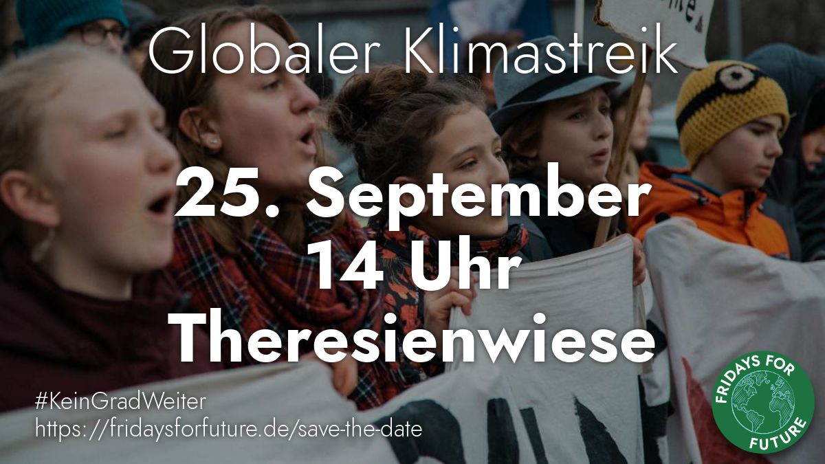 Nur noch 38 Tage, 10 Stunden und 2 Minuten bis zum globalen Klimastreik! 🎉
#FaceTheClimateEmergency #FridaysForFuture