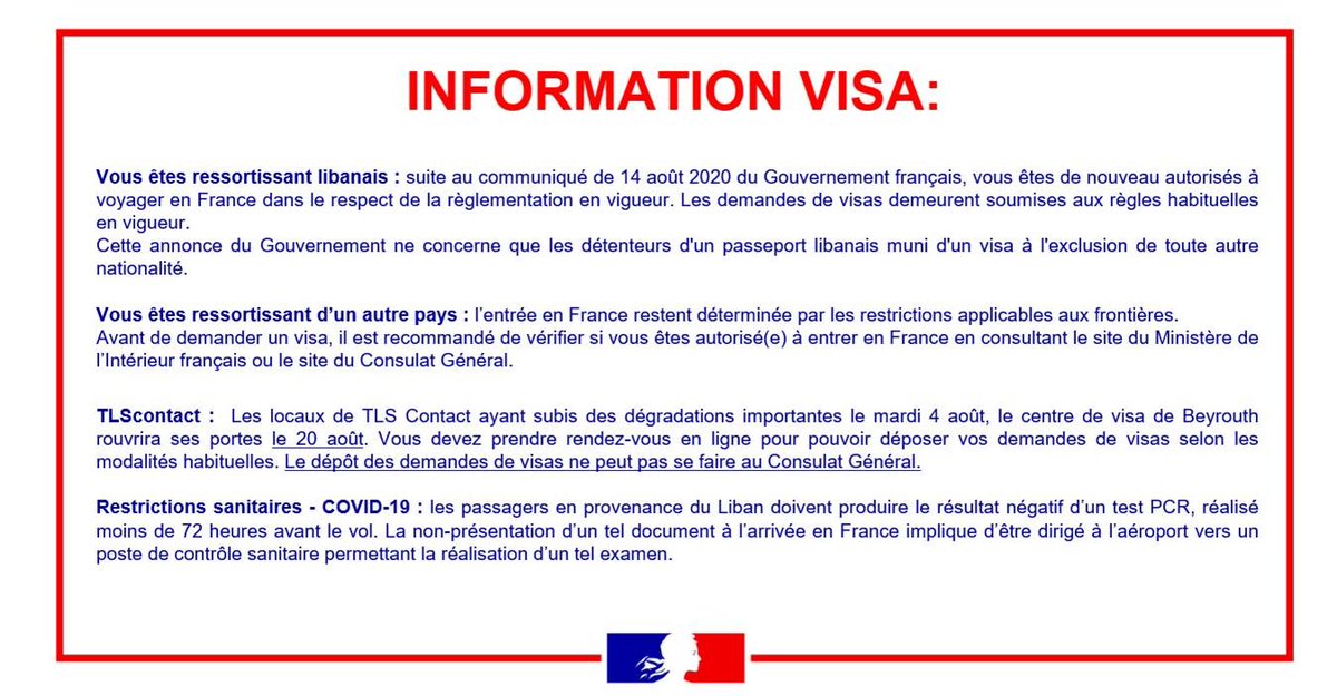 Demande de visa france du liban