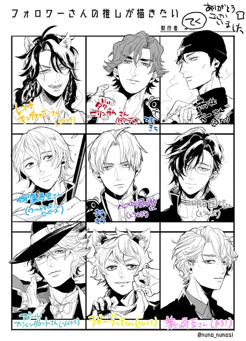 #フォロワーさんの推しが描きたい
ありがとうございました!たれ目率高 