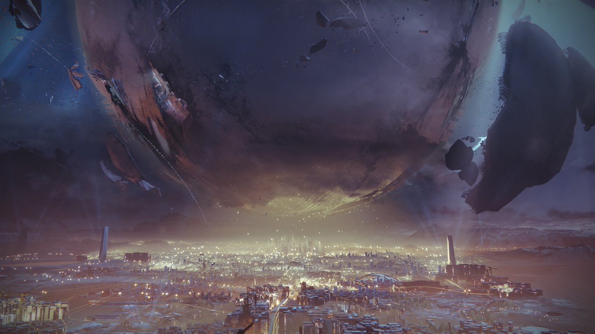 RodFergusson's tweet photo. My oldest son took an amazing screenshot today in Destiny 2 that instantly became all of our Xbox backgrounds. Looks like concept art... #LifeattheTower #SolsticeGrind https://t.co/fEeFZNE0dU