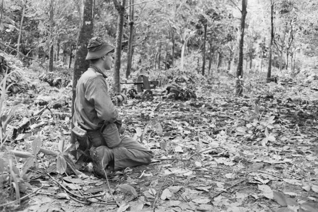 ... facing off against a Viet Cong force of anywhere between 700-1,500 men. Supported by the Royal Regiment of New Zealand Artillery and American aerial and artillery support, and resupplied by air from No. 9 Squadron RAAF, ...