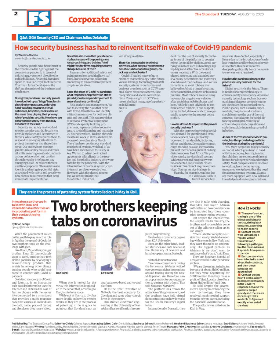 NaiTech_'s tweet image. On today's financial standard check out what @bundikotonya CEO at #NaiTech had to say about the #Covident solution ⬆️ #Tech4health 
@NaiForEarth 
@PlasticCleanic 
#StandardDigital