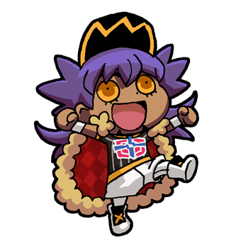 leon (pokemon) male focus 1boy dark skin chibi purple hair hat shorts  illustration images