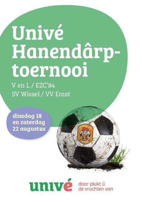 Bezoekersregistratie voor Univé Hanendârptoernooi v.v. Emst dinsdag 18/8 en zaterdag 22/8 a.s. Zie: vvemst.nl/1/3495/bezoeke… <a href="/univestadenland/">Univé Stad en Land</a> <a href="/vvEmst/">vv Emst</a> <a href="/svvenl/">s.v. VenL</a> <a href="/EZC_84/">vv EZC '84</a> <a href="/svwissel/">s.v. Wissel</a>