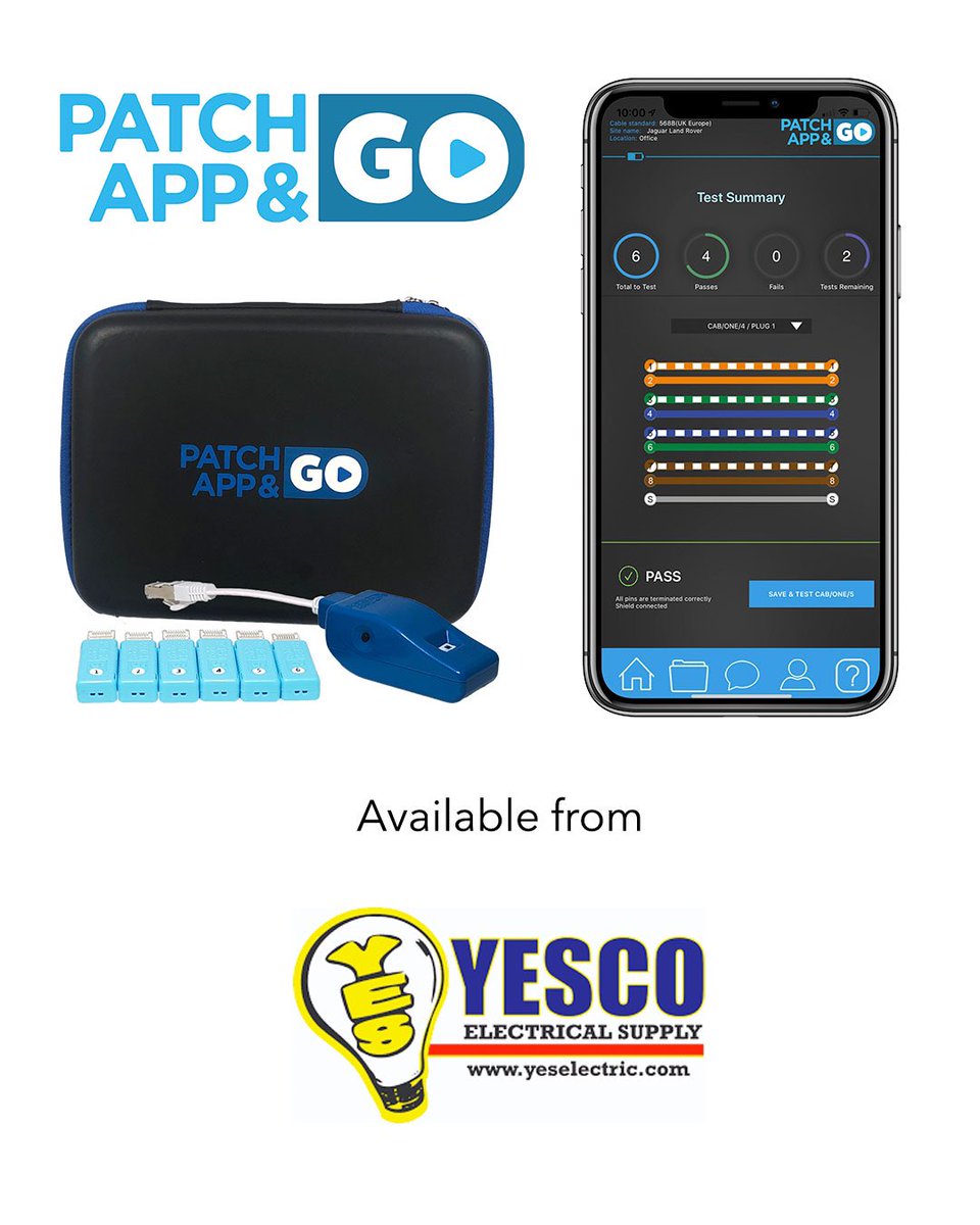 patch_app_go's tweet image. If you’re an electrician, A/V, or network installer in Youngstown Ohio, you can pick up a @patch_app_go Smart Network Tester from @YescoElectric 
or online yeselectric.com/pagt001-patch-…

#electrician #CCTV #smarthome #electricians #electricianlife #hikvision #cctvcamera #accesscontrol