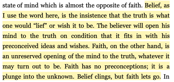 sihui_io's tweet photo. “Belief clings, but faith lets go.”  - Alan Watts

Life might be the humbling process of letting go of one belief after another, unlearning everything you have learned, and eventually, hold onto and attach to nothing. https://t.co/r9v79TtX3r