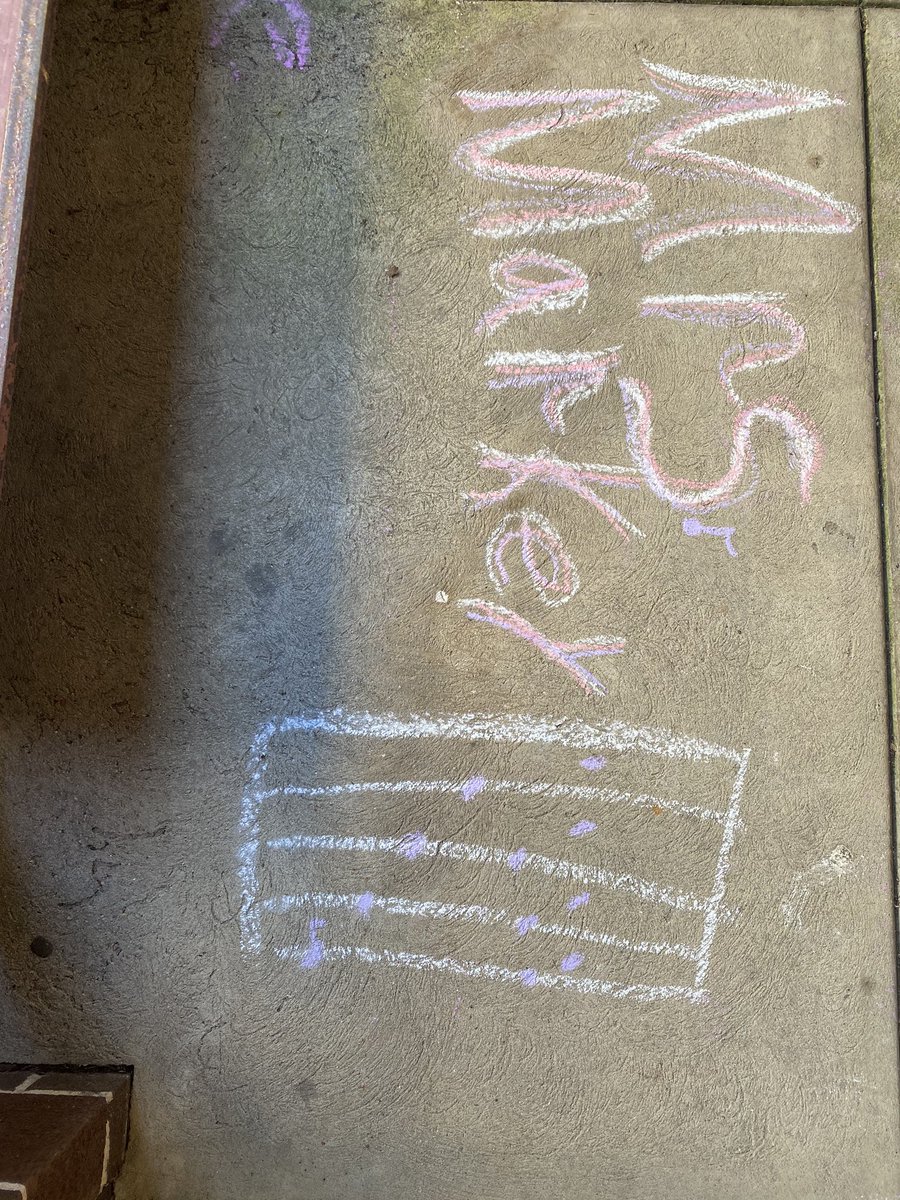 musicwithmarkey's tweet photo. Yesterday was our first day back in the buildings! Students and parents decorated all of the sidewalks coming into school! Let’s do this 2020! Can’t wait to see all of my students 🥰 @YorkSuburban @RockElementary @ValViewElem https://t.co/JTos03rFmV