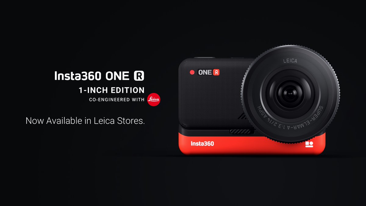 insta360's tweet photo. Insta360 ONE R 1-Inch Edition Co-Engineered with Leica is now available globally at Leica Stores. The best image quality in an action cam is at your fingertips! Learn more on our blog: https://t.co/9ODPiUTFgz
#Insta360ONER #AdaptToTheAction #Leica https://t.co/1g7aeQGh60