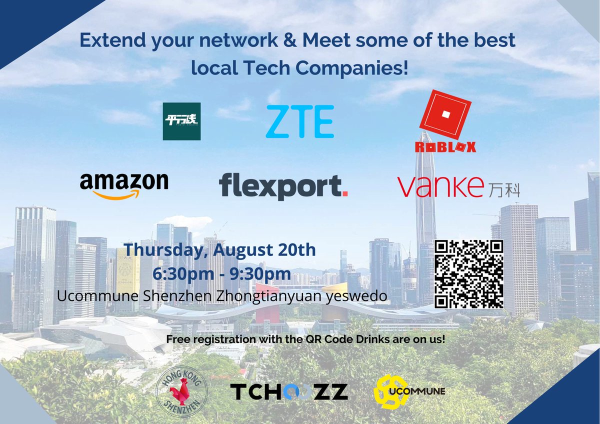 techdating's tweet photo. Let's meet at @ucommune_BJ #Shenzhen with @amazon
@flexport @roblox @ZTEPress #vanke and a few more locals brands for a great #techdating! https://t.co/sUANYu7nc9