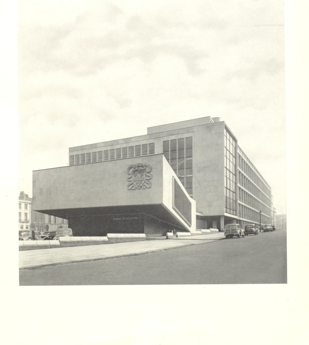 Here's a photo of the School of Medicine on Ashton Street completed in 1957 - now the Sherrington Building  #OriginalThenOriginalNow