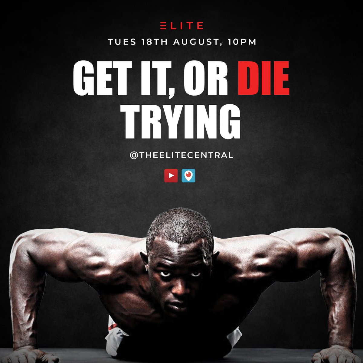 NewEliteFxmily's tweet photo. GET IT, OR DIE TRYING!

Join us tonight for another live broadcast! It's going to be LIT!

You can tune in live from 10pm!  Periscope📲: @TheEliteCentral YouTube📲: The Elite Central

#NxtionFamily
#TheElite
#GetItOrDieTrying https://t.co/9kKa7LeGEL