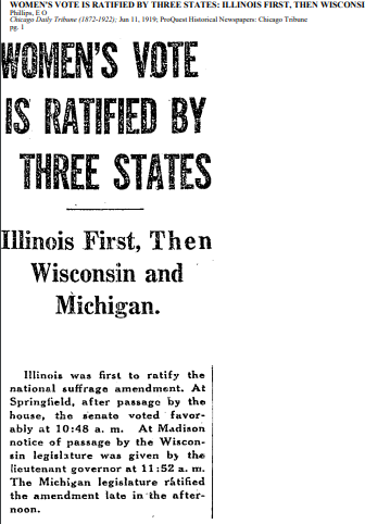ILLINOIS (ratified June 10, 1919, adopted revised resolution June 17, 1919) – While Illinois was the first state to vote to ratify what would become the  #19thAmendment   …  https://suffrage2020illinois.org/2019/06/17/the-vote-on-june-17-1919/
