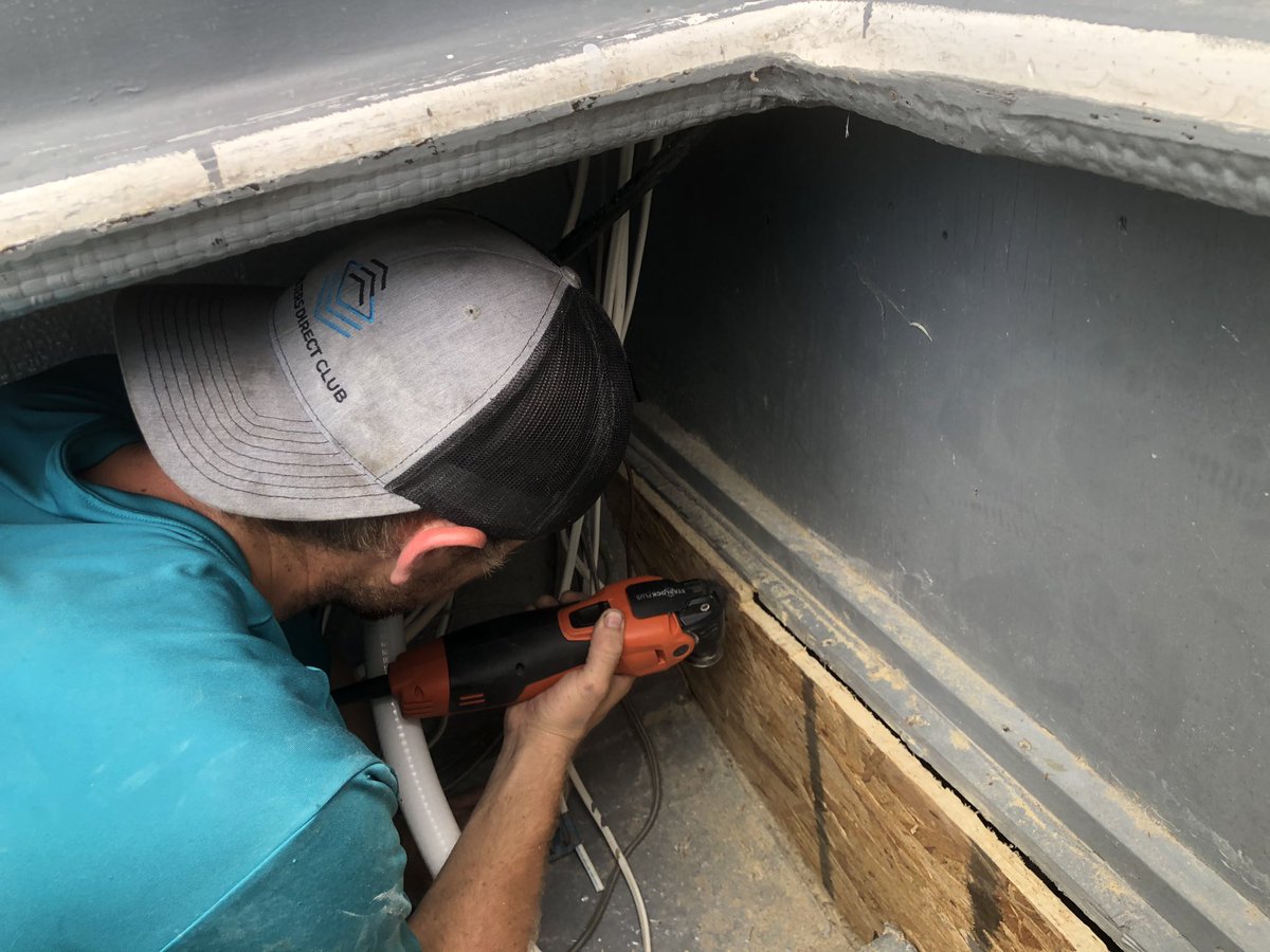 Jake <a href="/NFMS14/">NORTH FLORIDA MARINE SYSTEMS</a> is building the pattern for the new <a href="/coosacomposites/">Coosa Composites</a> bulkhead &amp; doing a great job! #TuesdayMorning #thisoldhatteras #nfms #beeroclock #BelowDeck #boatlife #Florida #summer #DIY #BREAKING #COVID19 #Crypto #MadeinUSA #HurricaneSeason #FloridaMan #Merica #ItIsWhatItIs