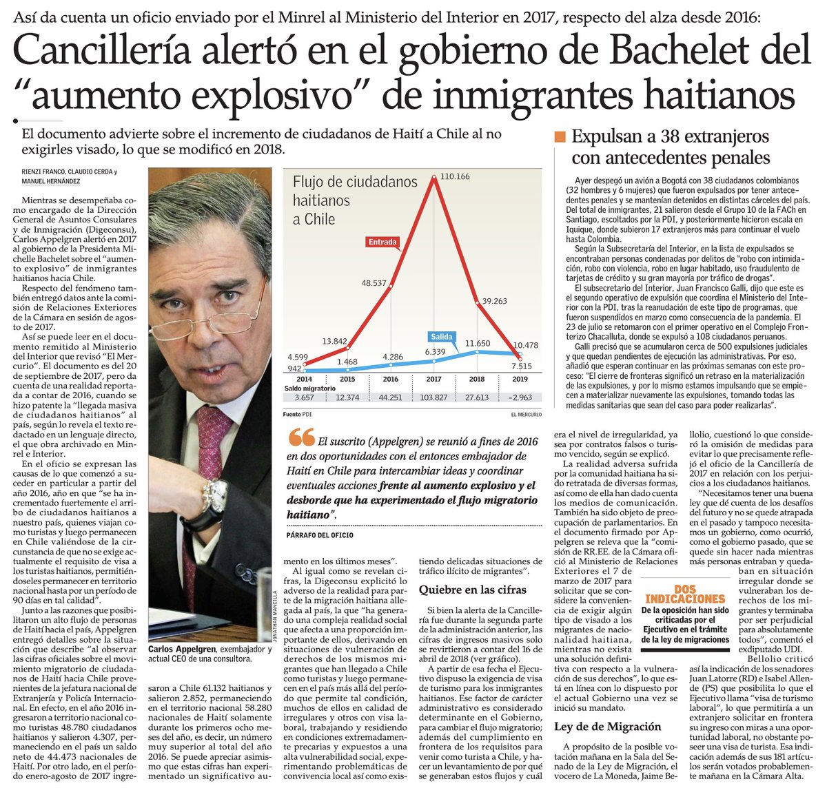 Michelle Bachelet y Heraldo Muñoz sabían del aumento explosivo de la inmigración ilegal y no hicieron nada. Hoy, la izquierda en el Senado busca volver a abrir las fronteras de Chile para la llegada masiva de migrantes ilegales: hay que detenerlos! 

#AlertaMigrante