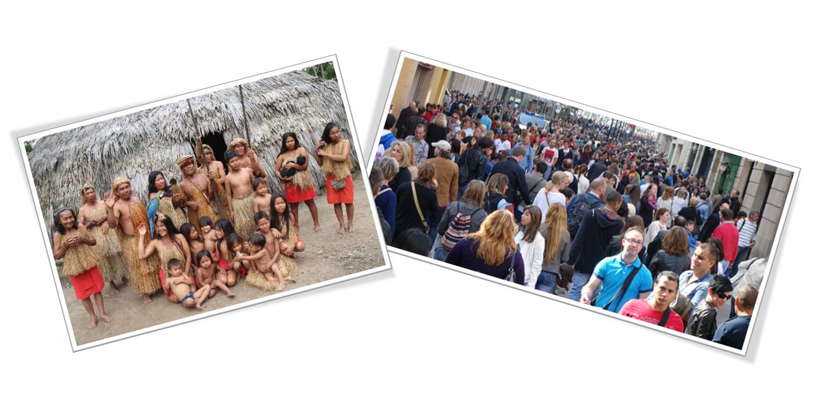 (1) Esoteric communities, which are generally small and tightly knit societies with little contact with outsidersVS.(2) Exoteric communities, which tend to be much bigger and sparser societies, and have a higher degree of language contact and more interaction with strangers