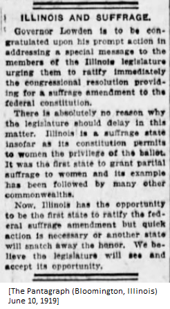 ILLINOIS (ratified June 10, 1919, adopted revised resolution June 17, 1919) – While Illinois was the first state to vote to ratify what would become the  #19thAmendment   …  https://suffrage2020illinois.org/2019/06/17/the-vote-on-june-17-1919/