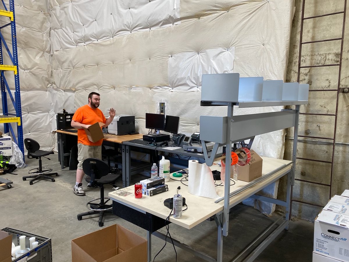 We're in our new Seattle facility filling our shelves quickly with low-voltage cable inventory!