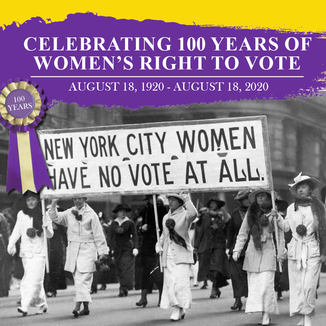 The 19th Amendment to the U.S. Constitution was ratified 100 years ago today. It guarantees all American women the right to vote. #19thamendment