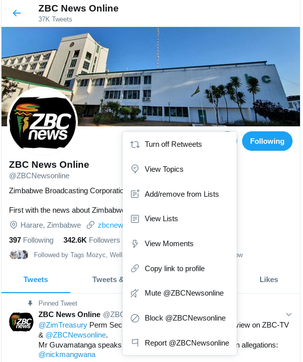 Dear Zimbabweans,

Please help me report ZBC to Twitter for directing hate speech, aimed at the Catholic Bishop and Ndebele people.

It takes less than 1 minute of your time.

Whatever the outcome, we can't make it easy for them

REPORT THE PROFILE

#ZimbabweanLivesMatter