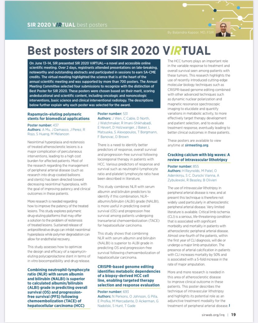 Mike Patel, MD (@mikepatelmd) on Twitter photo Proud of our team’s Best Poster Award at #SIR2020Virtual! #CrackingCalcium with Big Waves: A Review or Shockwave Lithotripsy. <a href="/HeidyReynolds5/">Heidy</a> @OmoKinju <a href="/SofiaDurscki/">Sofia Cesar Durscki Vianna, MD</a> <a href="/arzybule/">Adam Zybulewski, MD</a> <a href="/DrBobBeasley/">Robert Beasley</a> <a href="/BOlivieriMD/">Brandon Olivieri</a> content.yudu.com/web/2y3n7/0A3y… Proud of our team’s Best Poster Award at #SIR2020Virtual! #CrackingCalcium with Big Waves: A Review or Shockwave Lithotripsy. <a href="/HeidyReynolds5/">Heidy</a> @OmoKinju <a href="/SofiaDurscki/">Sofia Cesar Durscki Vianna, MD</a> <a href="/arzybule/">Adam Zybulewski, MD</a> <a href="/DrBobBeasley/">Robert Beasley</a> <a href="/BOlivieriMD/">Brandon Olivieri</a> content.yudu.com/web/2y3n7/0A3y…