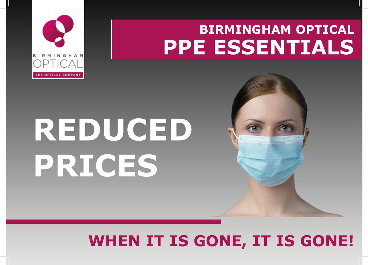 bhamoptical's tweet image. We have reviewed the prices of our exceptional range of #PPE products and decided we want to do more to help you stay safe in your practice, that is why we are offering a huge #sale on our #PPE products right now! Click the link below to find out more:
ow.ly/crrx50AISbd