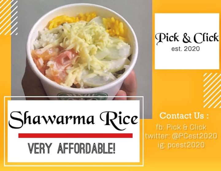 CookieCon2021's tweet photo. Hi mga ka Pc! 

Available na ulit ang Shawarma Rice sa Sunday!（August 23) 💛 

Kindly message us for your orders!  

#PCest2020 
#SupportSmallBusiness https://t.co/tQf8hehlgg