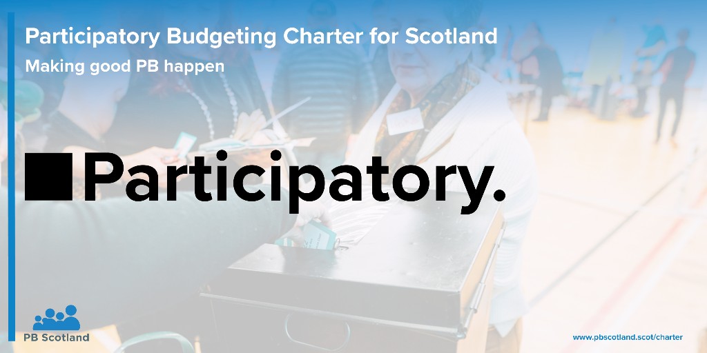 pb_scotland's tweet photo. Anyone from the communities affected by decisions on how money is spent should have opportunities to be involved at every stage of the Participatory Budgeting (PB) process. #PBCharter
We will know PB is 'participatory' when >> https://t.co/FFAbqfcgeV https://t.co/sd1kLGQ6vx