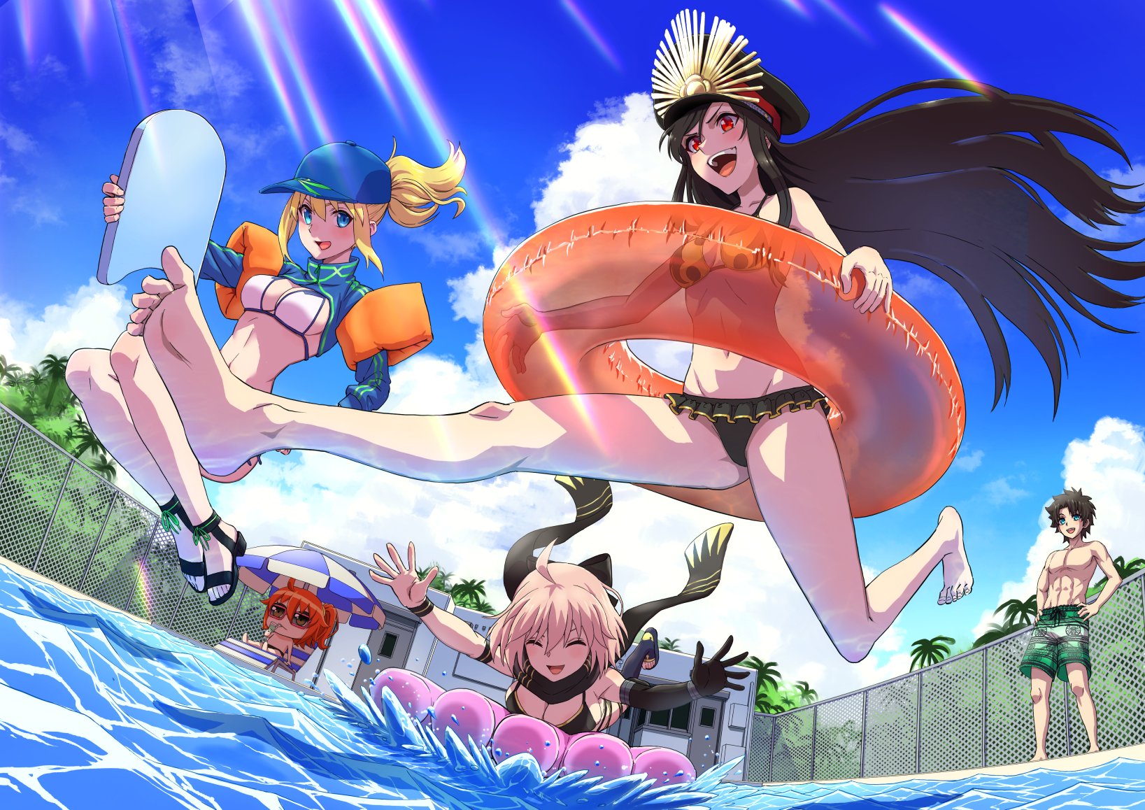 Aoki プールではしゃぐ涼しい絵描きました Fgo 水着 水着信長 Xx 水着沖田 藤丸立香 T Co P69pyqmkip Twitter