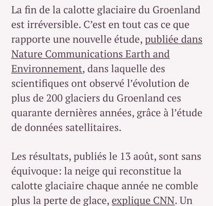 🚨 A l’heure d’aujourd’hui, les scientifiques évoque « le point de non-retour ».