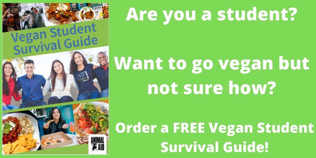 AnimalAid's tweet photo. Are you heading to university this year?

Our Vegan Student Survival Guide, which we have updated for the new academic year, contains all of the information students need to go and stay vegan. 🌱👩‍🎓

Take a look and download your FREE copy today: https://t.co/IudR9Ex3LR https://t.co/aqiGMfXl01