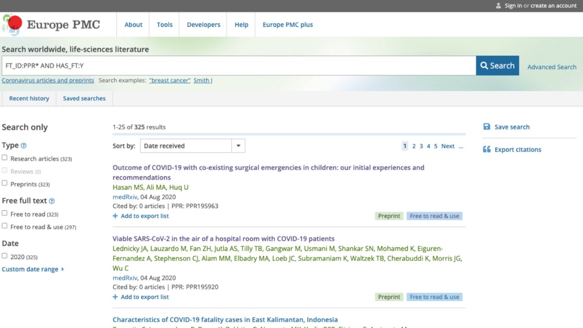 You can already find over 300 full text #COVID19 preprints displayed in Europe PMC bit.ly/2XJsov5.
#preprints #SARSCoV2  #openscience #lifesciences