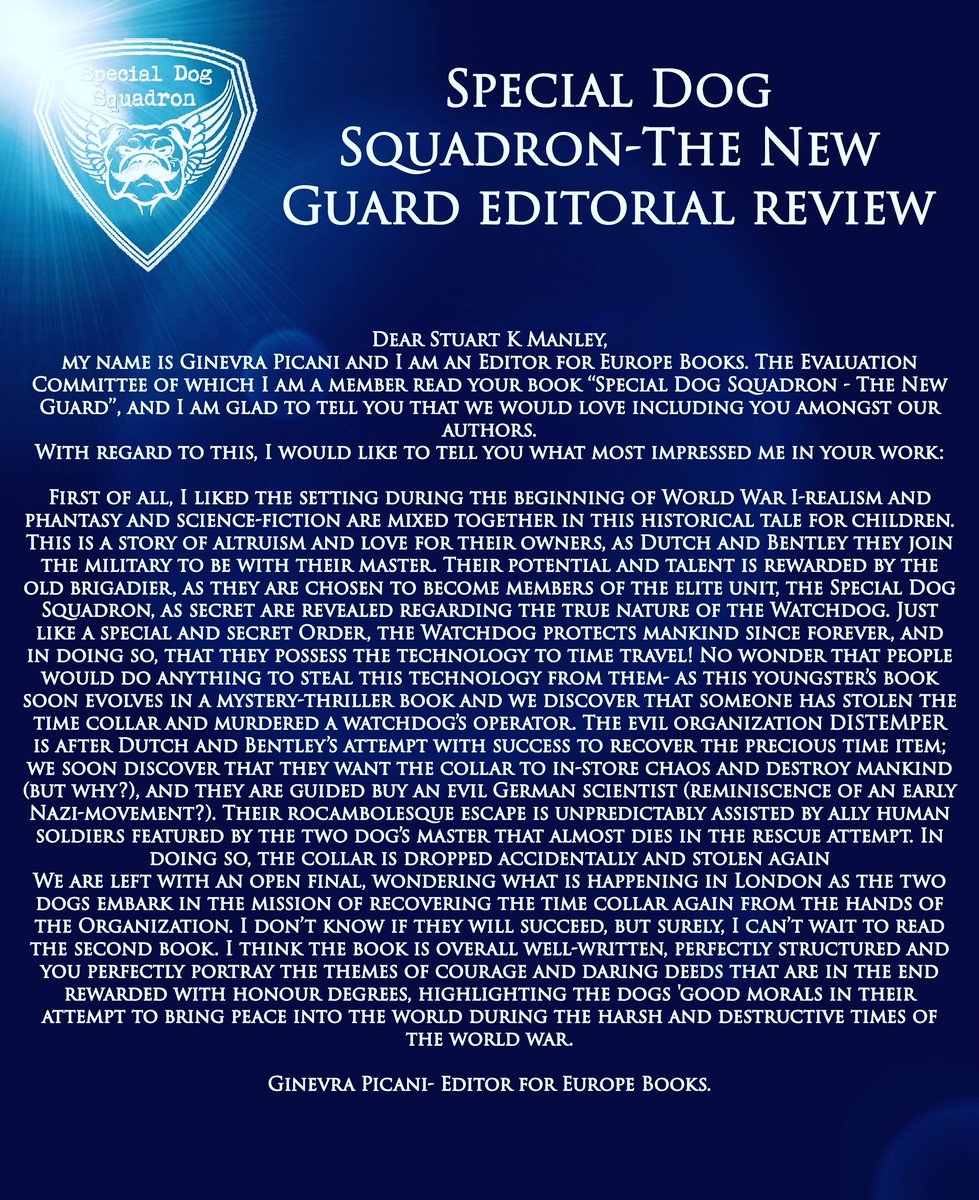 OfCanine's tweet photo. An editorial review for the Special Dog Squadron- The New Guard 
.

#specialdogsquadron #dogs #doggo #book #books  #dog  #terriersofinstagram  #bookworm  #read #bookish #gofundme #booksforkids #kidsbooks #review #booksforchildren #YAread #midgraderead https://t.co/mv0c2aB7Zf