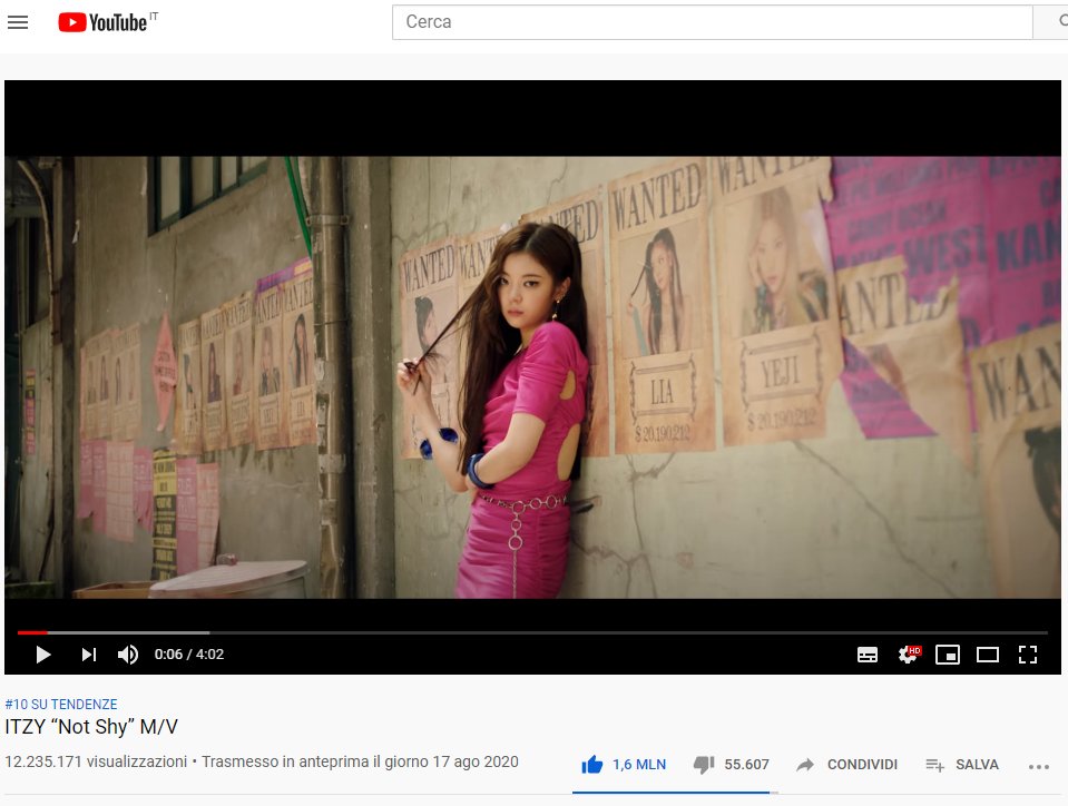 Kpop On Charts On Twitter Itzy Not Shy Mv Has 12 2m Views And 1 6m Likes On Youtube In First 24 Hours