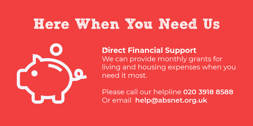 We want to remind you of the direct financial support we can offer through grants as well as our work with @stepchangecharity who can provide expert debt advice. Check out our website for more information absnet.org.uk/need-help/how-…